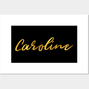 Caroline Name Hand Lettering in Faux Gold Letters Posters and Art